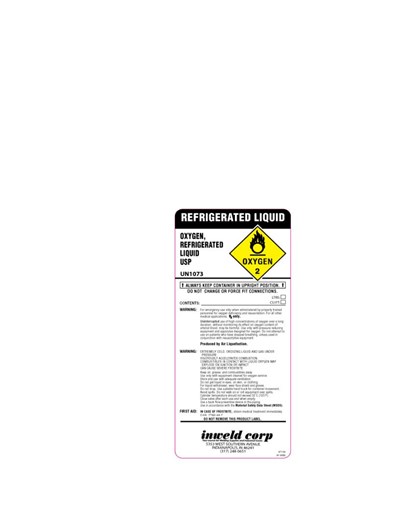 Liquid Oxygen Label (Ind Oxygen, Liquid)